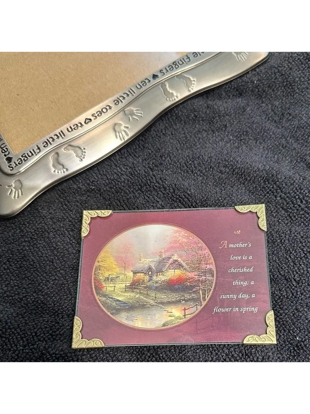 Baby Picture Frame by Malden International Designs Pewter 4x6 + Thomas Kinkade